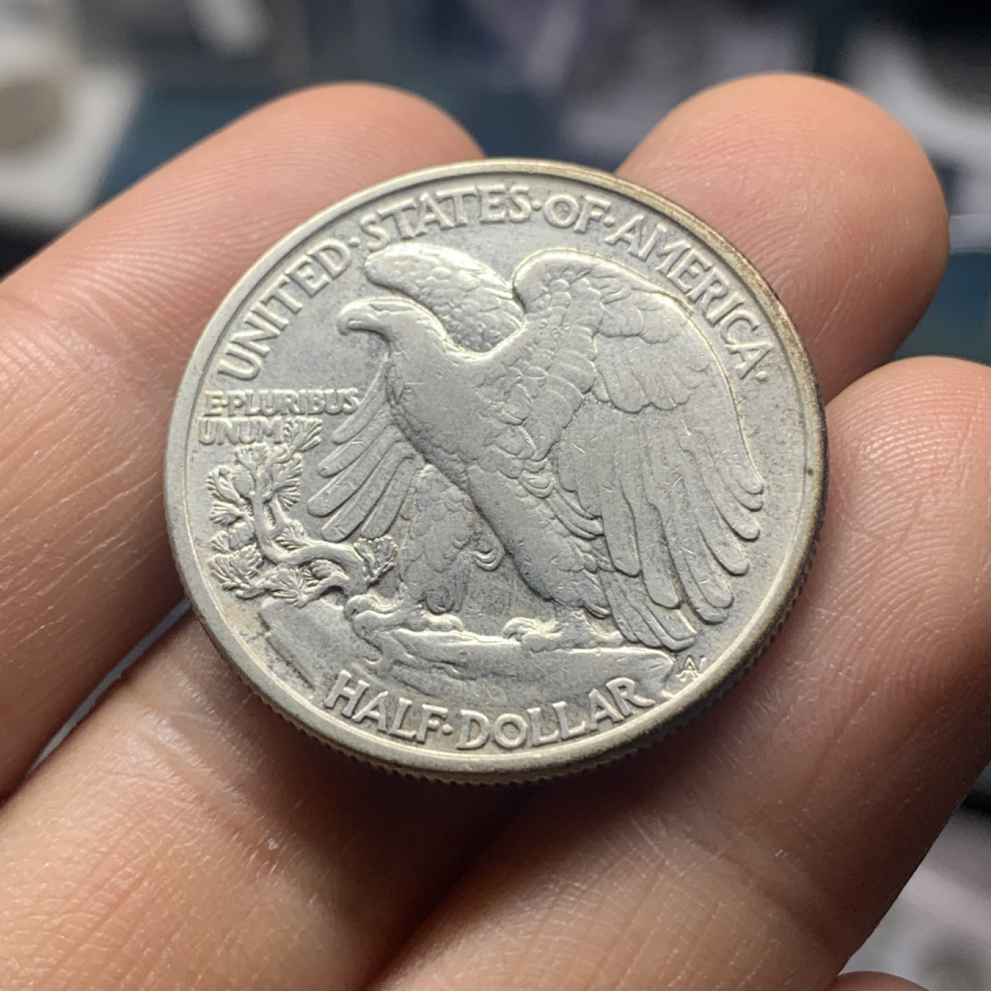 《竞宝斋》钱币微拍-第24场-本周日，周一2场连拍（全场顺丰包邮） 美国 早期半元银币一对 （1912年半美元+1937年行走半美元）