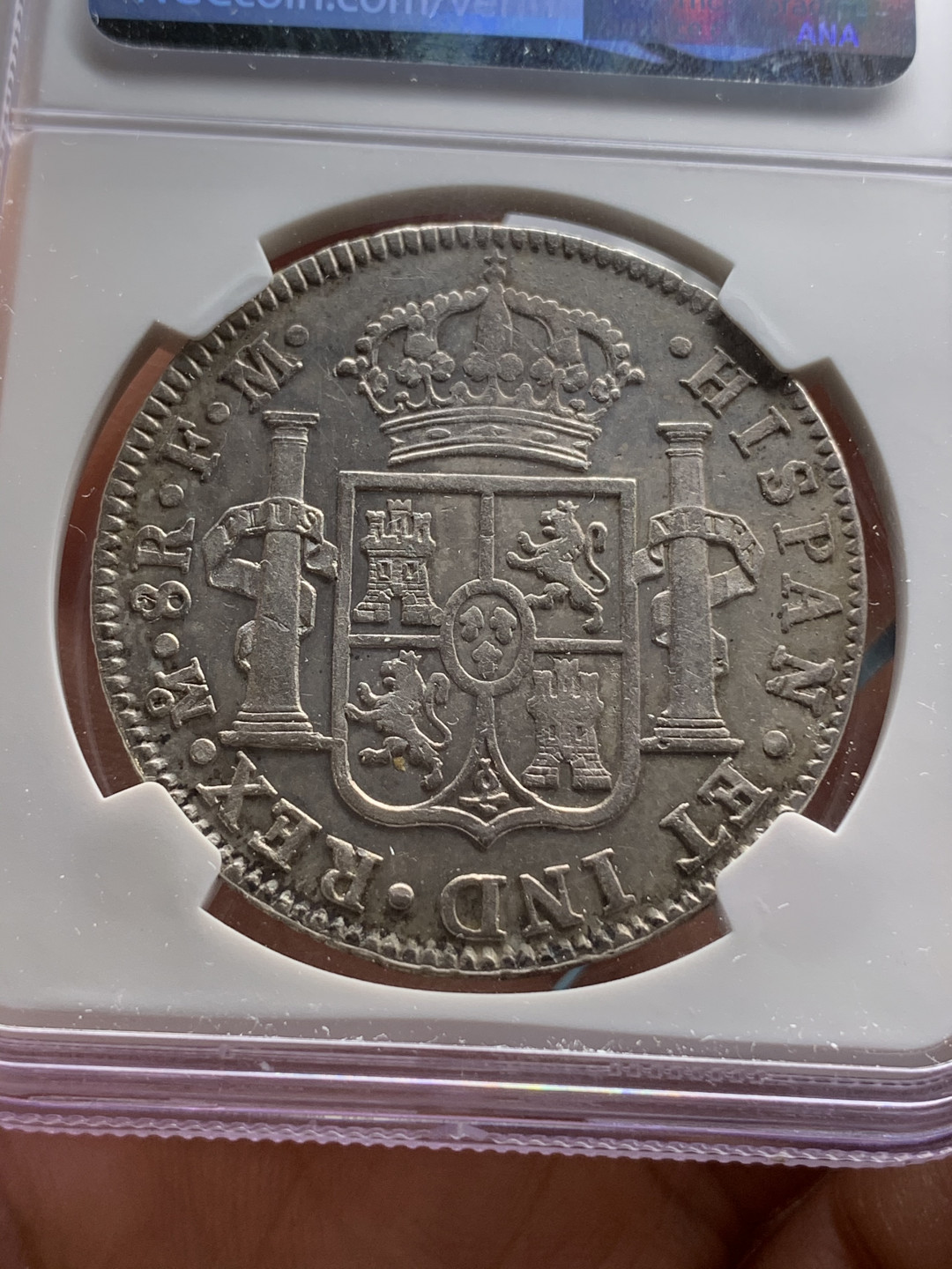 《竞宝斋》钱币微拍-第24场-本周日，周一2场连拍（全场顺丰包邮） NGC-AUD 墨西哥 1797年 8 里亚尔  人像双柱卡洛斯四世  银币      原味