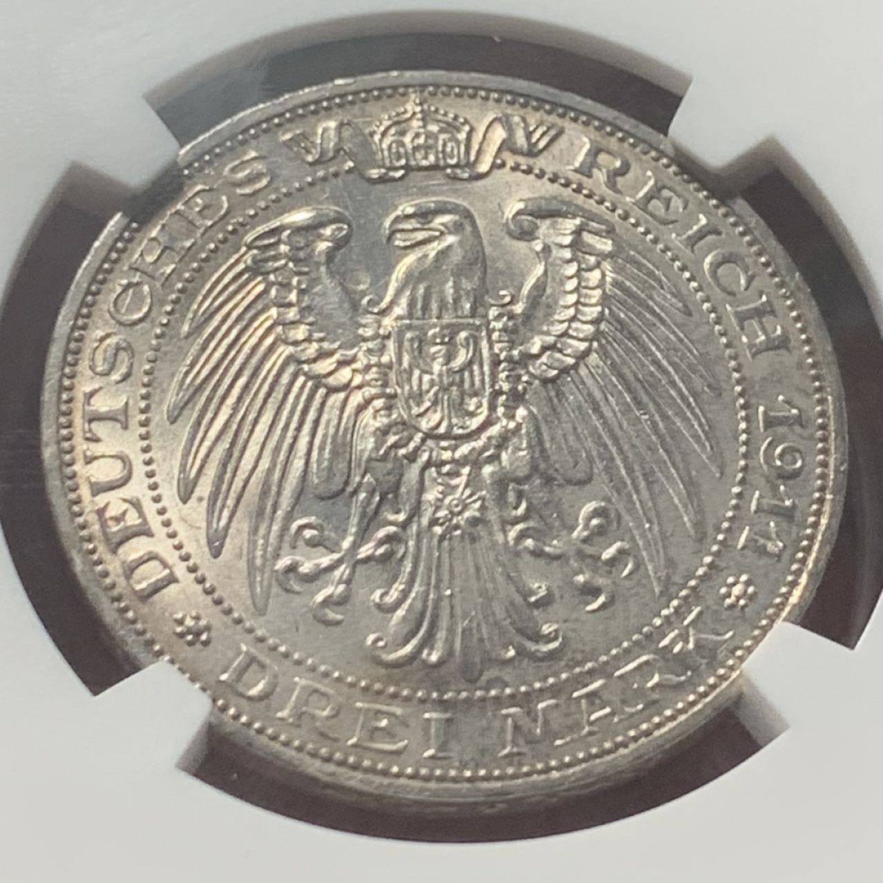 紫瑗钱币——第162期拍卖 德国 普鲁士 1911年 布雷斯劳大学 3马克 银币 NGC UNC Detail