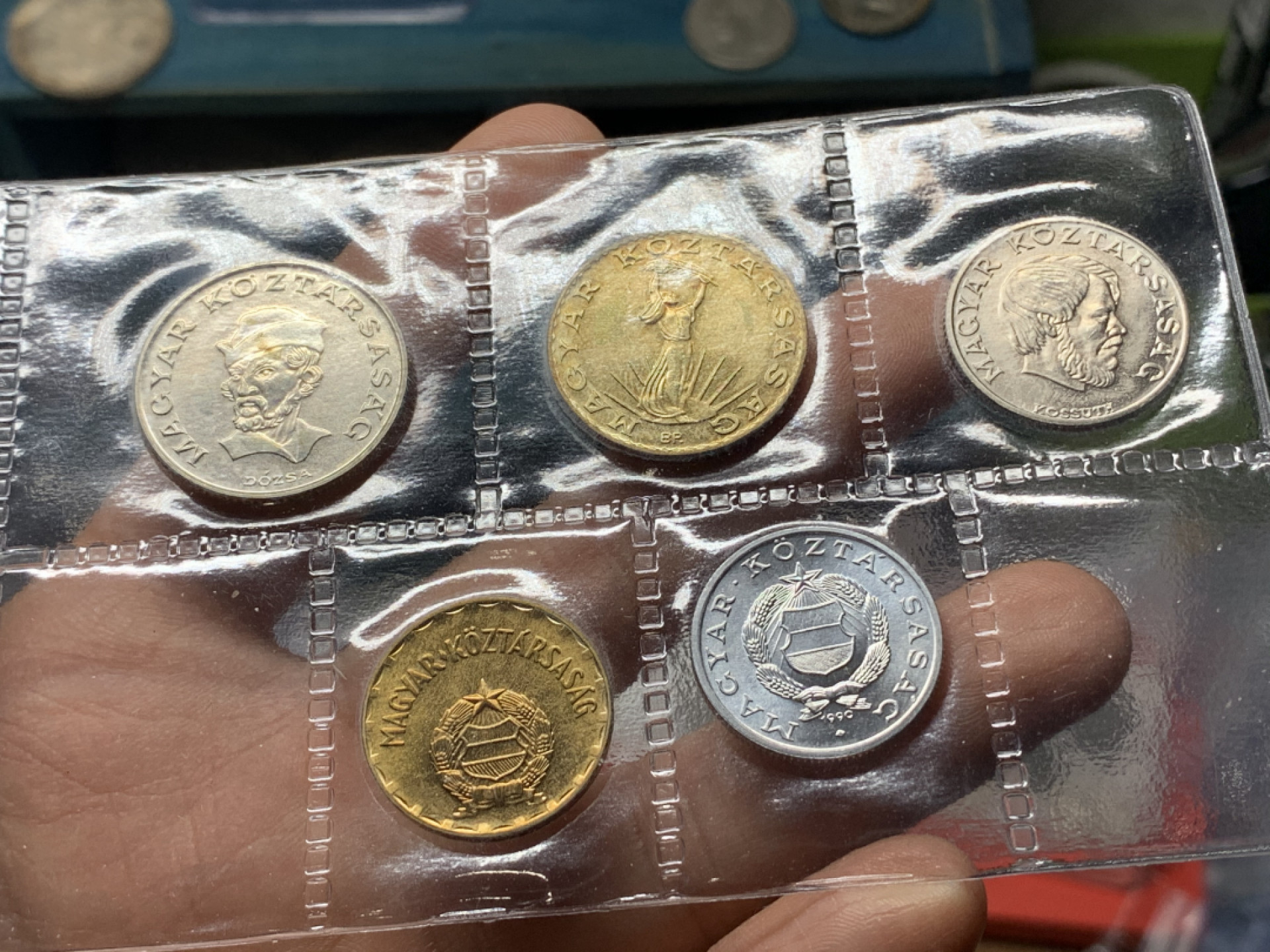 《竞宝斋》钱币微拍-第24场-本周日，周一2场连拍（全场顺丰包邮） 1990年 匈牙利过渡 时期 5枚装套币