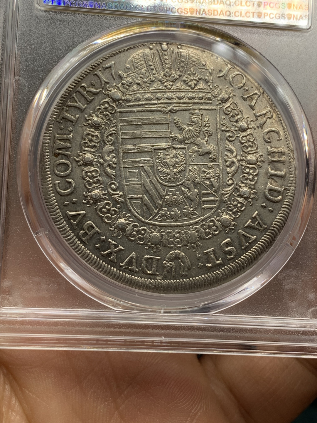 《竞宝斋》钱币微拍-第24场-本周日，周一2场连拍（全场顺丰包邮） PCGS-MS61 奥地利 1710年 约瑟夫一世 神罗大泰勒 银币 高点都在细节一流 可以收藏