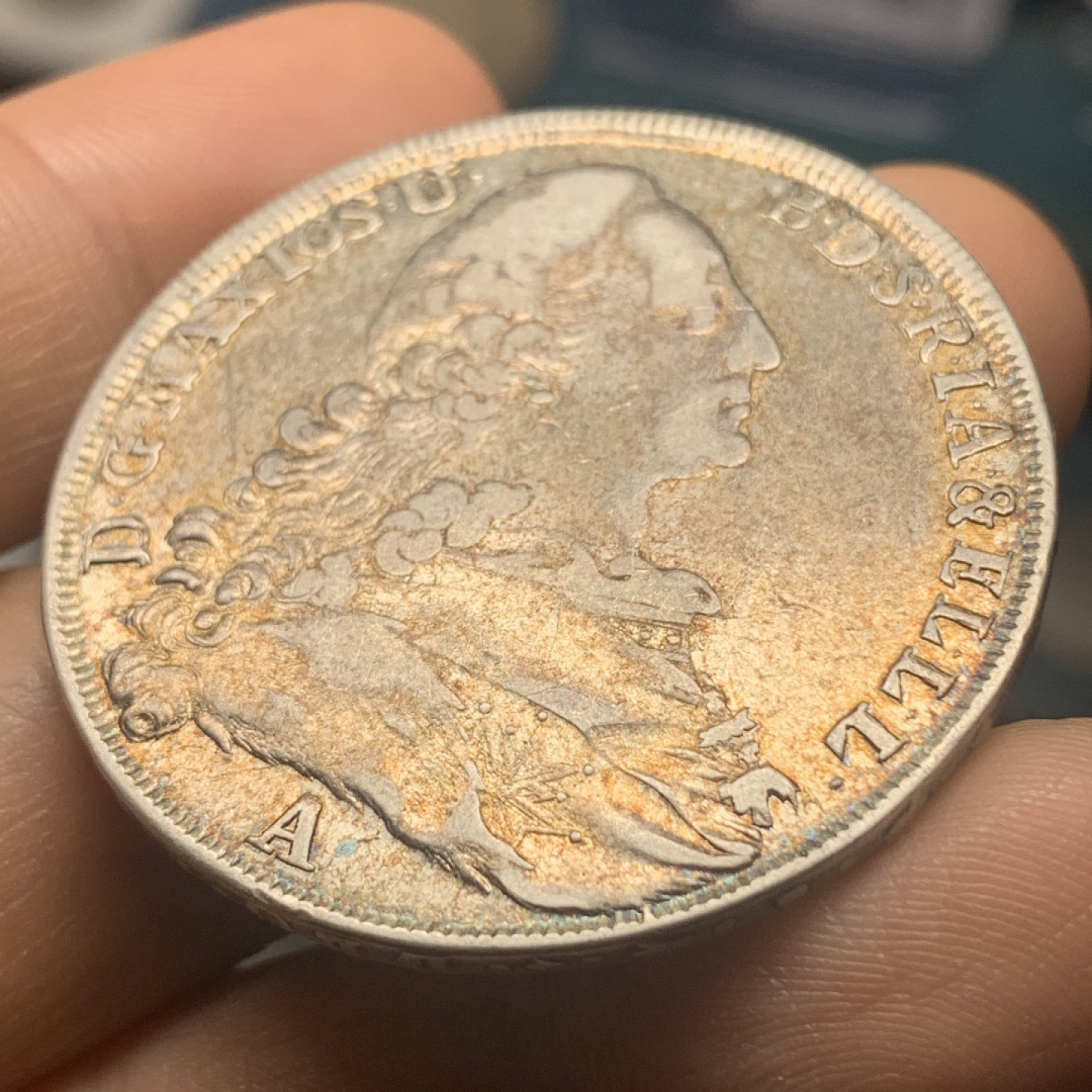 《竞宝斋》钱币微拍-第24场-本周日，周一2场连拍（全场顺丰包邮） 德国巴伐利亚1775年圣母抱婴泰勒 A版，品相不错