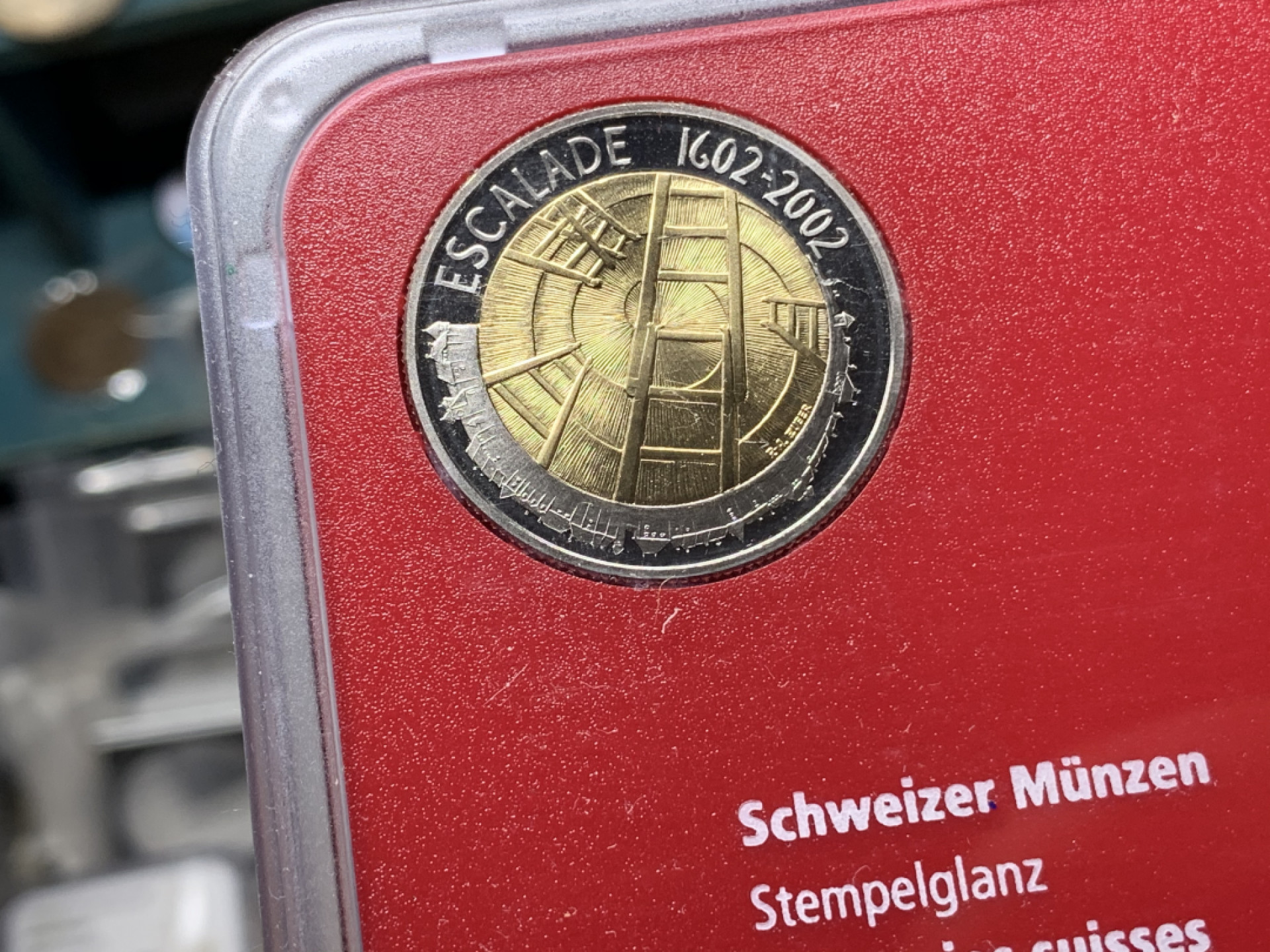 《竞宝斋》钱币微拍-第24场-本周日，周一2场连拍（全场顺丰包邮） 瑞士 2002年 少见 原装塑盒 全套9枚 带双金属 套币