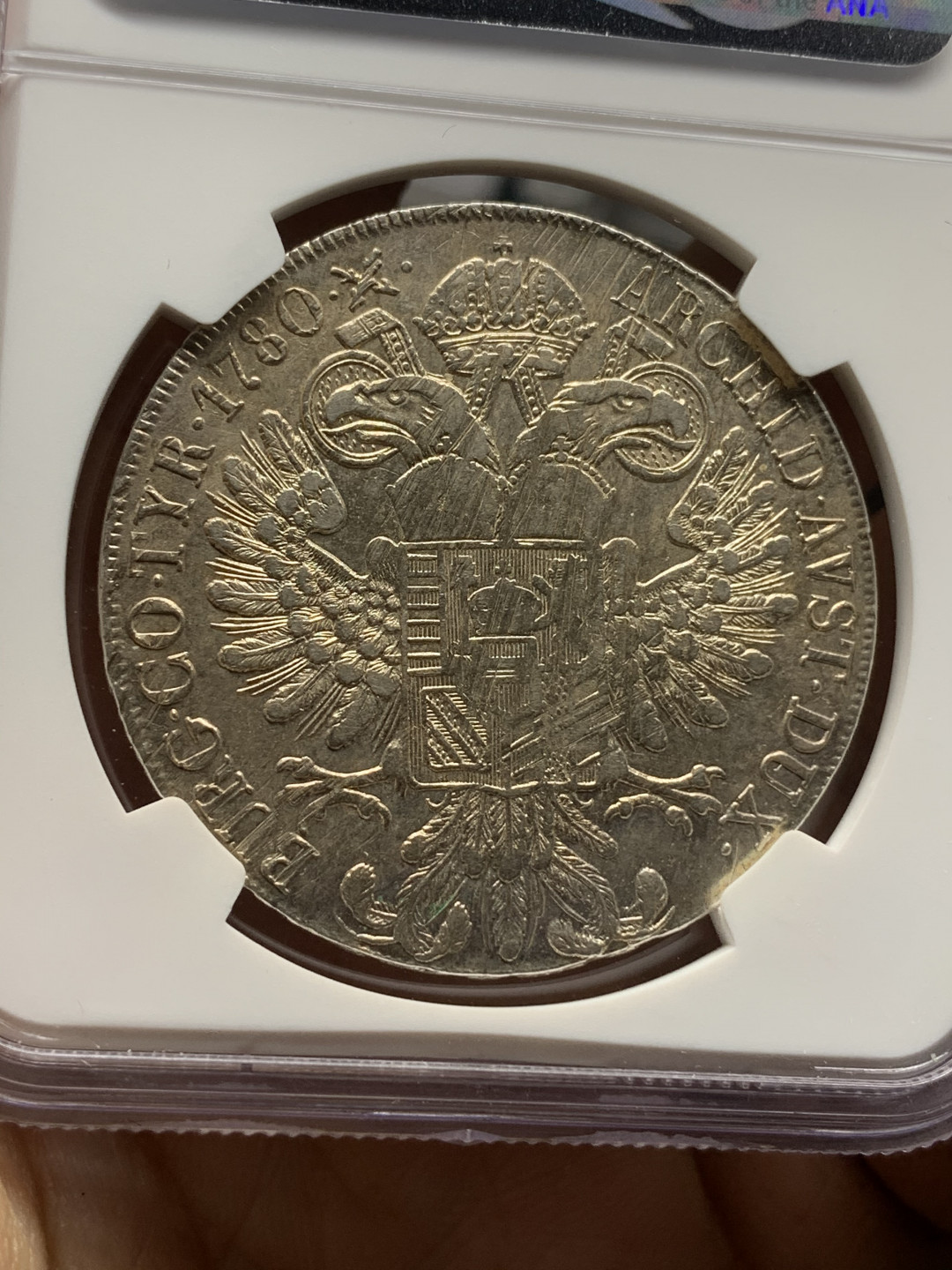 《竞宝斋》钱币微拍-第24场-本周日，周一2场连拍（全场顺丰包邮） NGC AUD米兰1815-28年大奶妈泰勒 少见早期米兰大扣版大奶妈