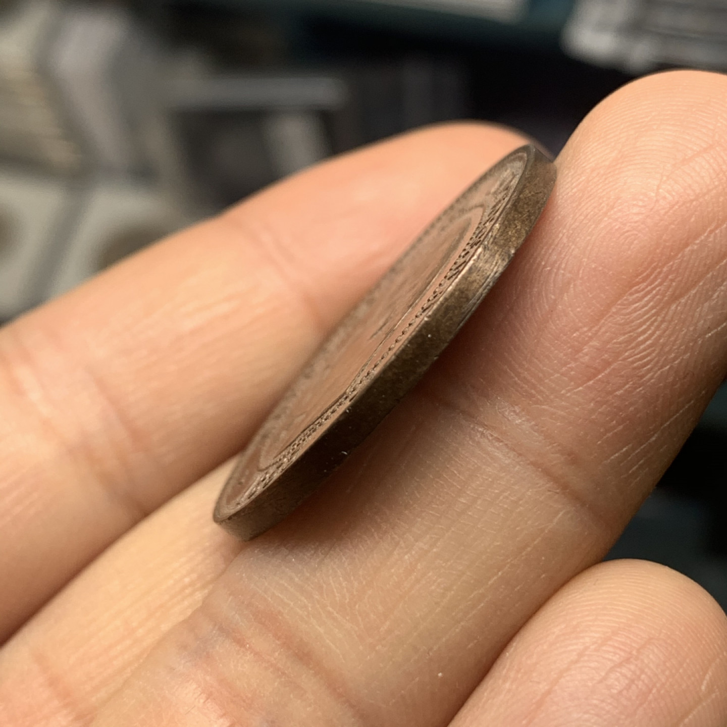 《竞宝斋》钱币微拍-第24场-本周日，周一2场连拍（全场顺丰包邮） 法国1853年10分纪念铜币 纪念拿破仑三世访问里昂，发行量1000枚