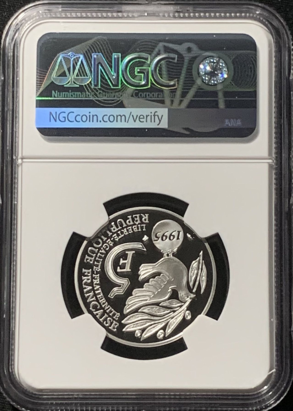 紫瑗钱币——第162期拍卖 法国 1995年 联合国成立50周年 5法郎 银币 NGC PR70 UC 满分稀少