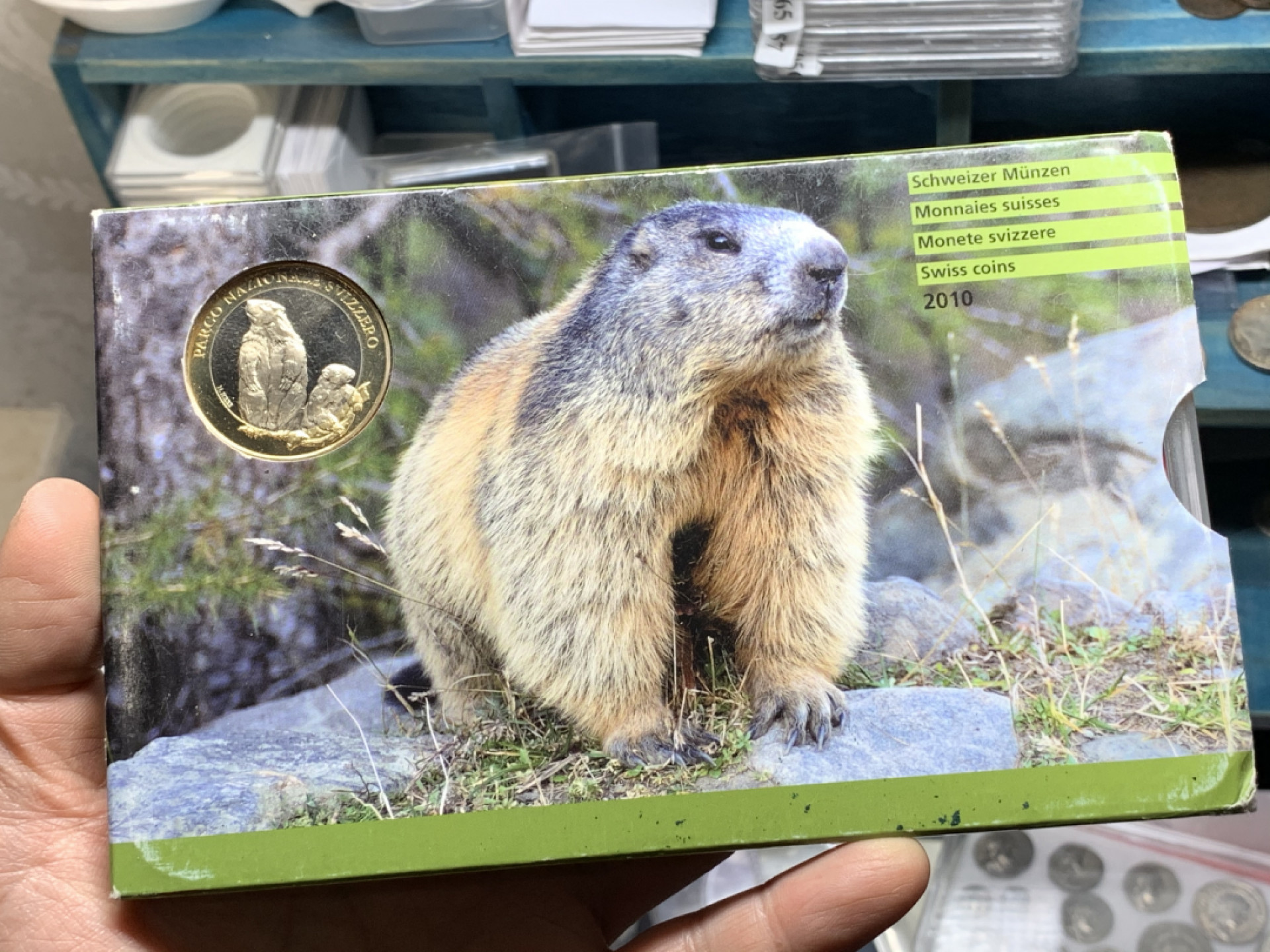 《竞宝斋》钱币微拍-第24场-本周日，周一2场连拍（全场顺丰包邮） 瑞士 2010年 少见 原装塑盒 全套8枚 带双金属 套币