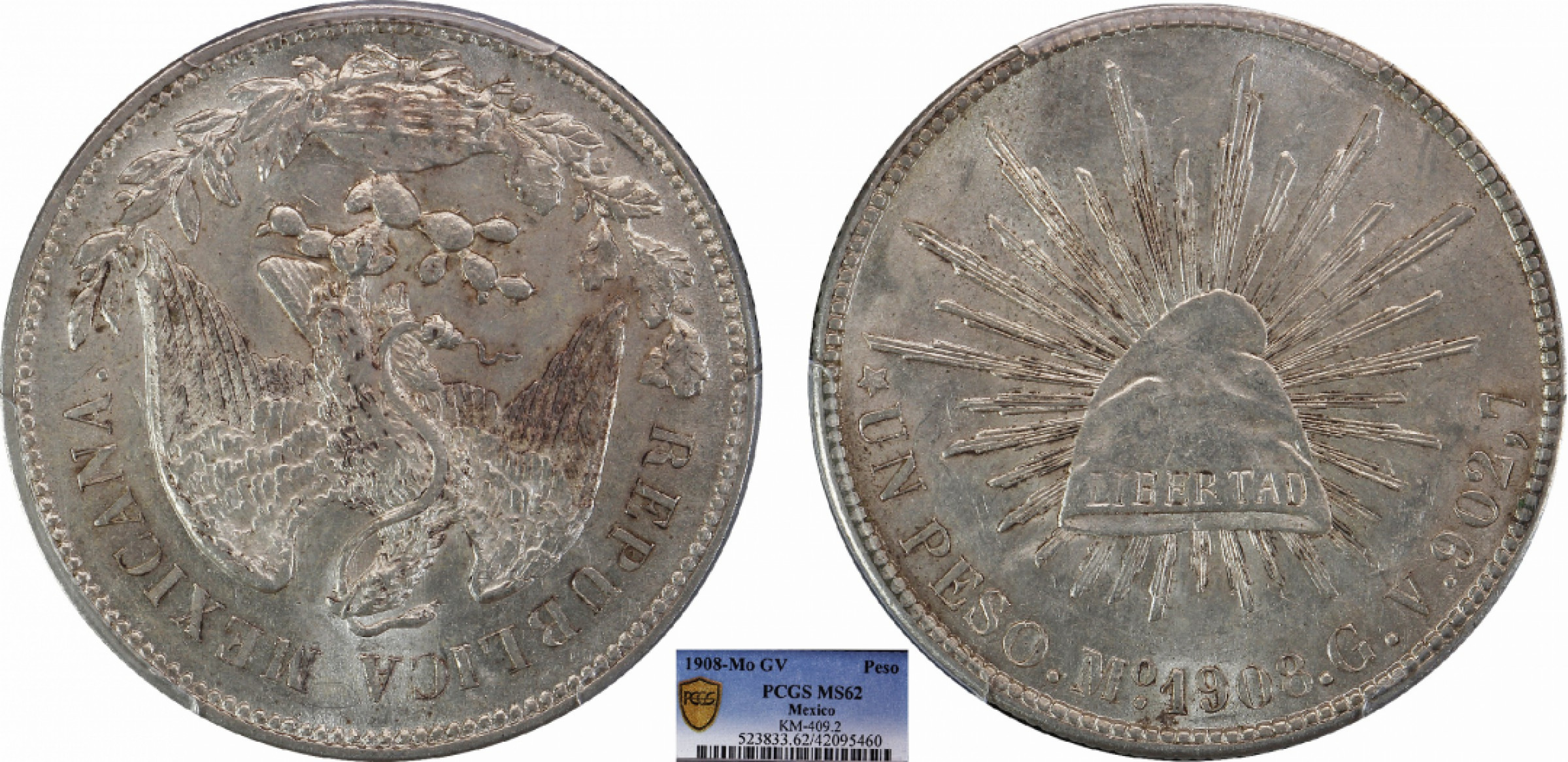 金诺国拍2022年1月钱币拍卖会 1908鹰洋PCGS MS62