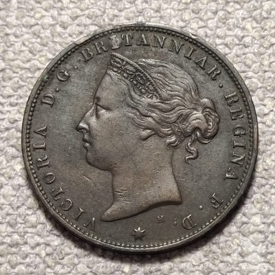 0起1加-纯粹捡漏拍-58场0佣包邮全托管场  - 泽西1877年维多利亚1/24先令铜币-H版