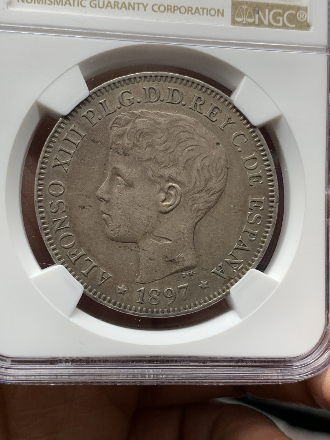 《竞宝斋》钱币微拍-第25场-本周日，周一2场连拍（全场顺丰包邮）  NGC-AUD  1897年西属菲律宾比索大银币