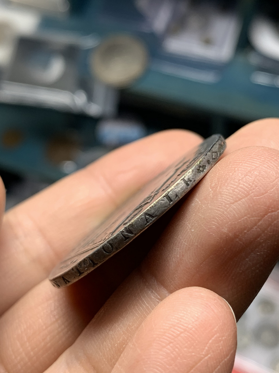 《竞宝斋》钱币微拍-第25场-本周日，周一2场连拍（全场顺丰包邮） 法国 第一共和 LAN5 BB厂 5法郎大力神 大银币 最早大力神 24.4克 37.7直径