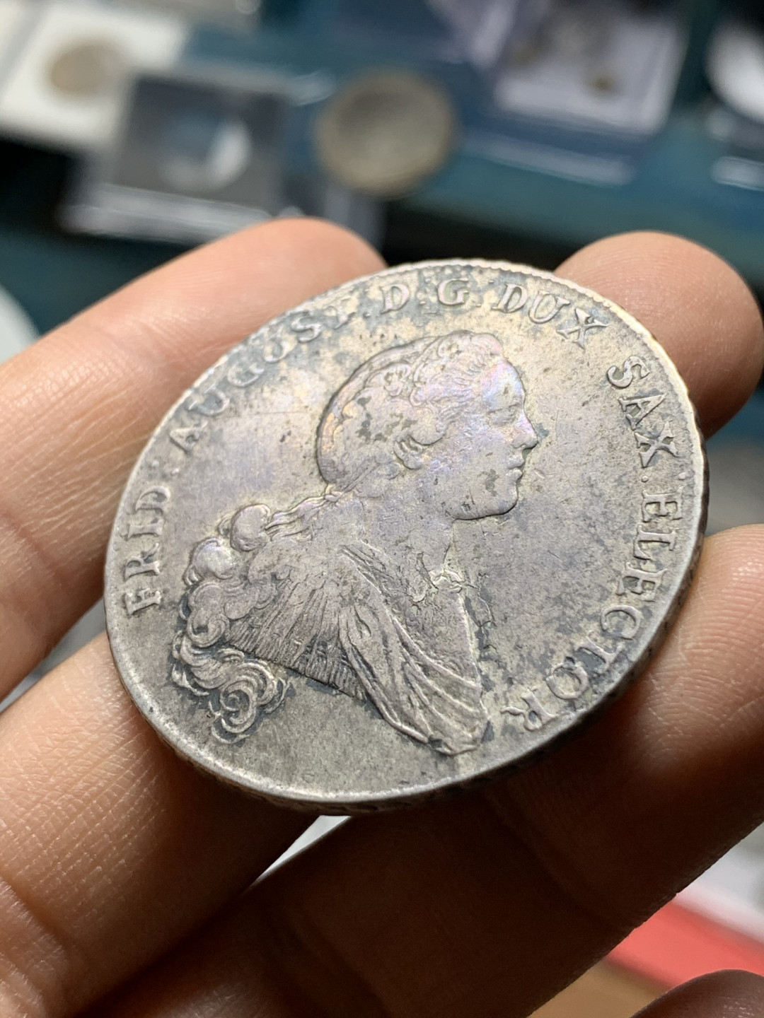 《竞宝斋》钱币微拍-第25场-本周日，周一2场连拍（全场顺丰包邮） 德国 1766年 萨克森 奥古斯都 泰勒 大银币 27.7克 41.6mm