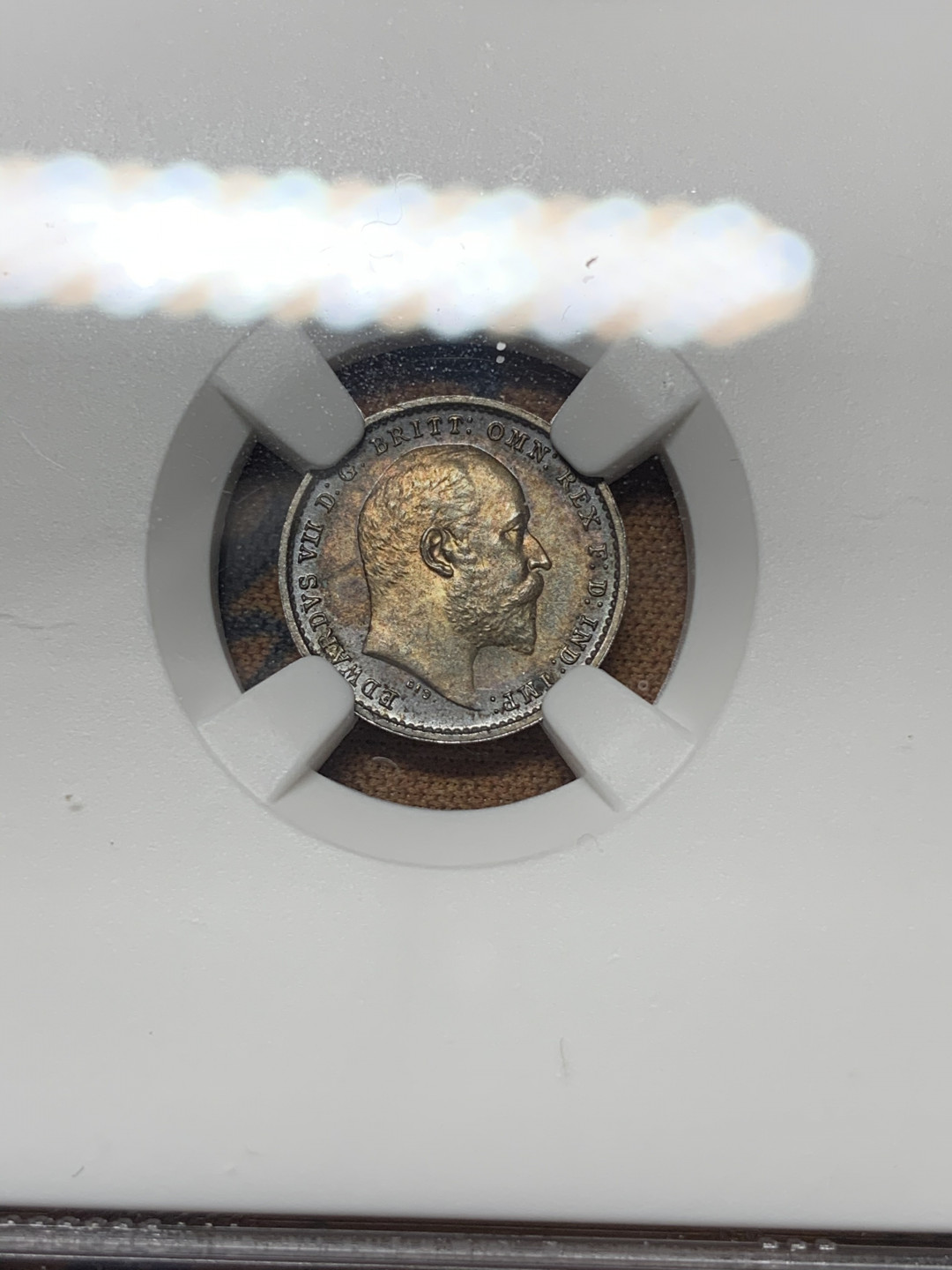 《竞宝斋》钱币微拍-第25场-本周日，周一2场连拍（全场顺丰包邮） NGC-MS63~64 英国 爱德华七世 1906年濯足节套币 1--4便士 底板镜面感 状态远超63分 包浆诱人，严重低评