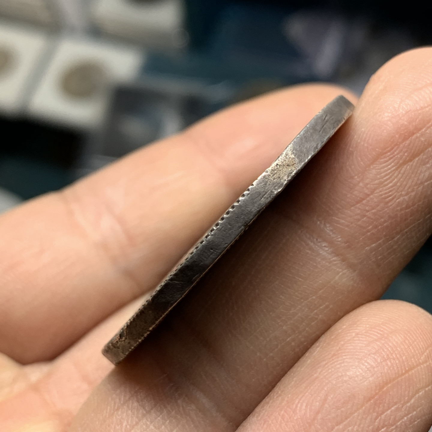 《竞宝斋》钱币微拍-第25场-本周日，周一2场连拍（全场顺丰包邮） 稀少德国 16世纪萨克森 1573年 阿尔伯特 泰勒 大银币 老包浆 人物细节清晰 深打明显 估计AU55的品