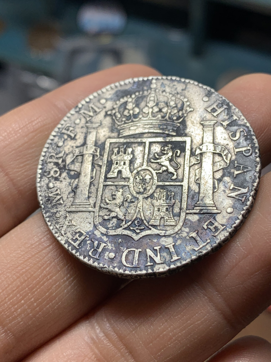 《竞宝斋》钱币微拍-第25场-本周日，周一2场连拍（全场顺丰包邮） 西属 墨西哥 1791年 卡洛斯四世 8R 双柱 大银币