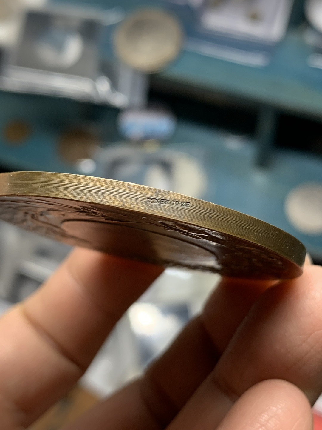 《竞宝斋》钱币微拍-第25场-本周日，周一2场连拍（全场顺丰包邮） 法国女神艺术铜章 直径：51mm  重量：58g  边铭：丰饶角+铜标  