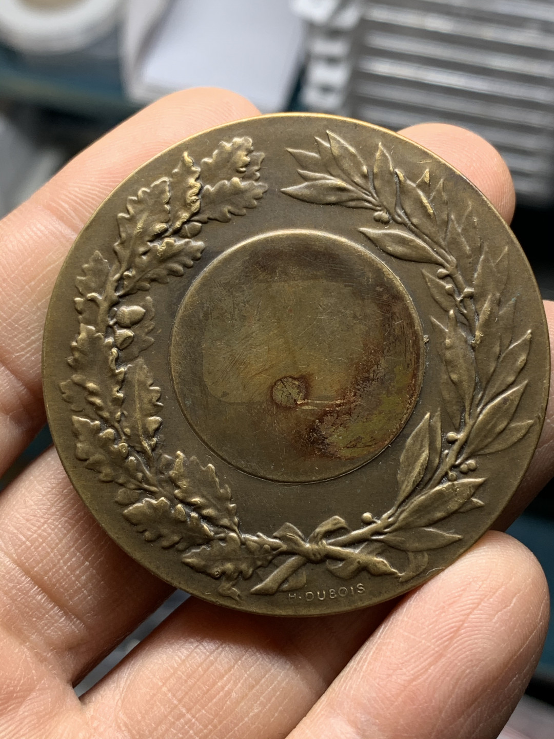 《竞宝斋》钱币微拍-第25场-本周日，周一2场连拍（全场顺丰包邮） 法国女神艺术铜章 直径：51mm  重量：58g  边铭：丰饶角+铜标  