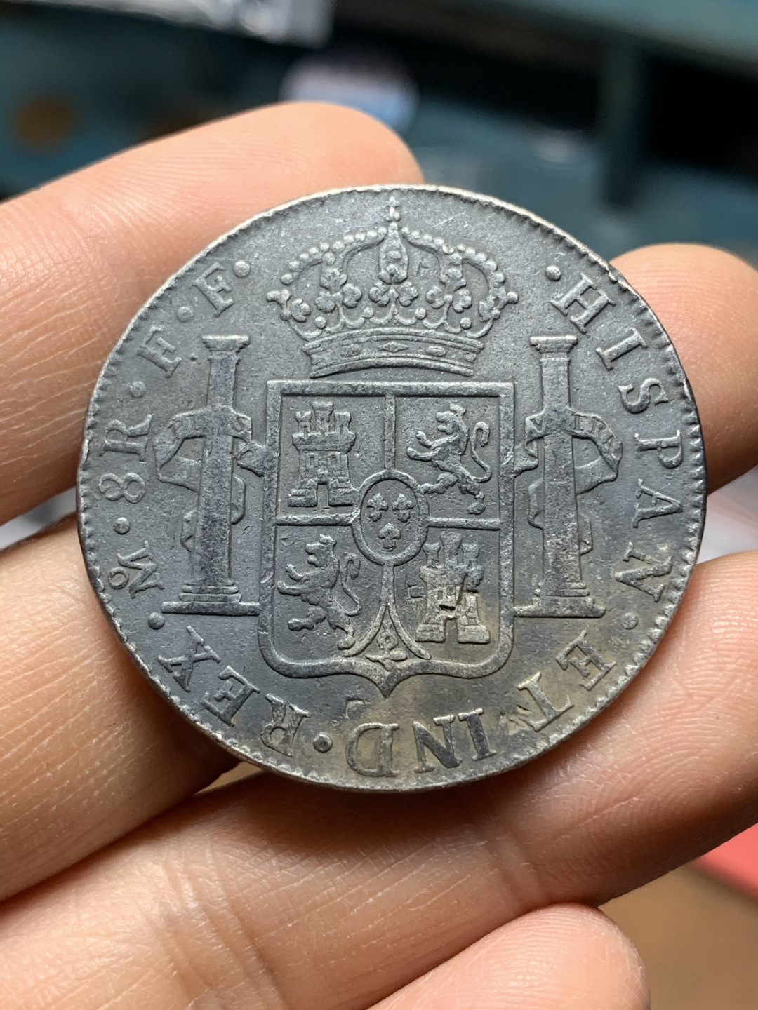 《竞宝斋》钱币微拍-第25场-本周日，周一2场连拍（全场顺丰包邮） 西属 墨西哥 1780年 卡洛斯三世 8R 双柱 大银币