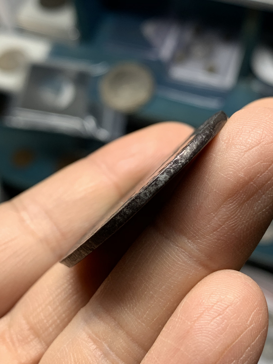 《竞宝斋》钱币微拍-第25场-本周日，周一2场连拍（全场顺丰包邮） 法国 1652年 路易十四 T厂 埃居 大银币 稀少品种 主币 27克，直径39.1-39.5  有磨边