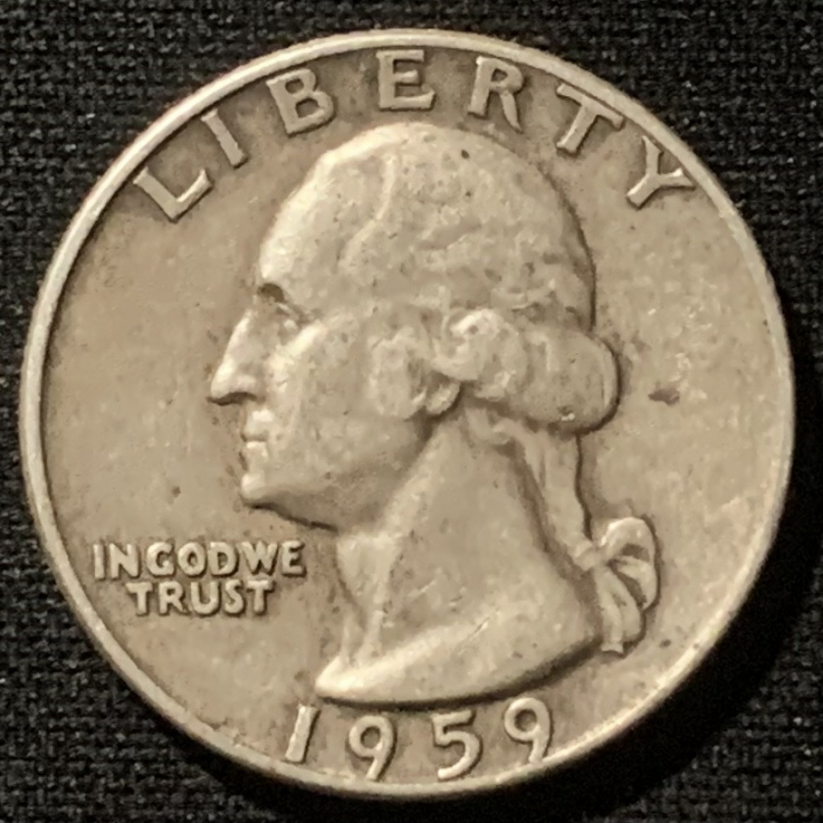 紫瑗钱币——第163期 美国 1959年 华盛顿 25美分 6.25克 0.9银