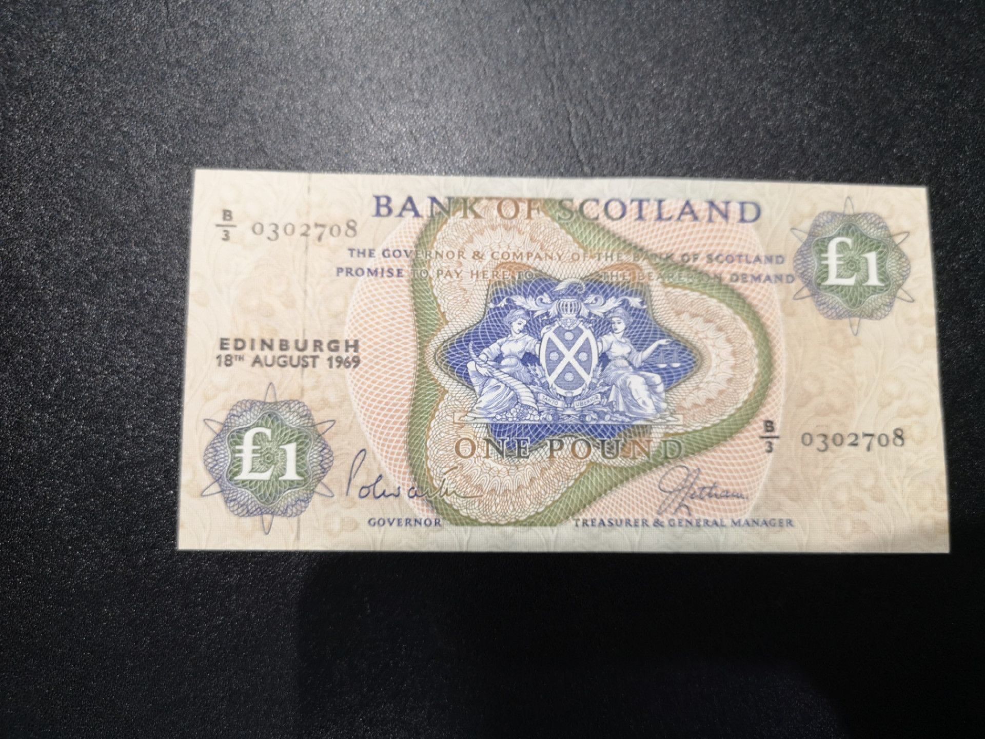 👍2022新年第一拍《外钞收藏家》第一百五十九期拍卖（本期59件） 1969年苏格兰1镑 全新UNC