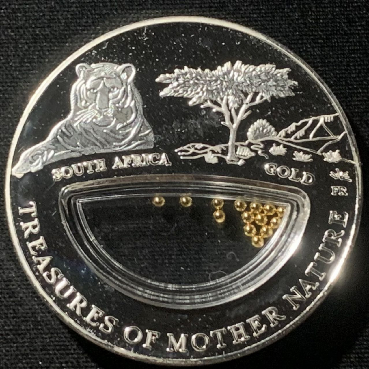 紫瑗钱币——第163期 斐济 2002年 大自然之宝—南非黄金 10元 28.28克 0.925银 