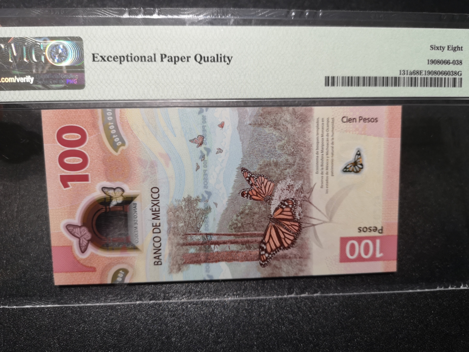 👍2022新年第一拍《外钞收藏家》第一百五十九期拍卖（本期59件） 2020年墨西哥100比索 PMG68