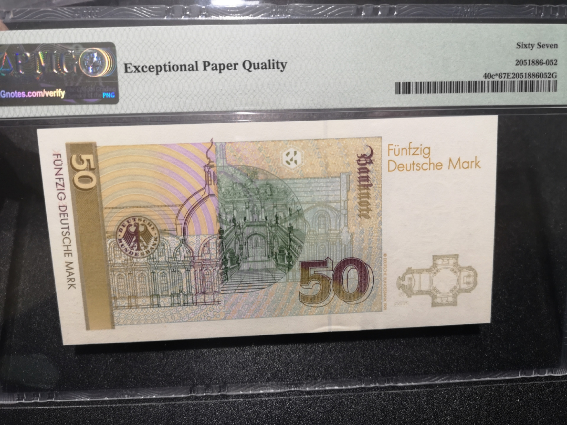 🌟2022新年第二拍《外钞收藏家》第一百六十期拍卖（本期81件） 1993年德国50马克  PMG67 补号