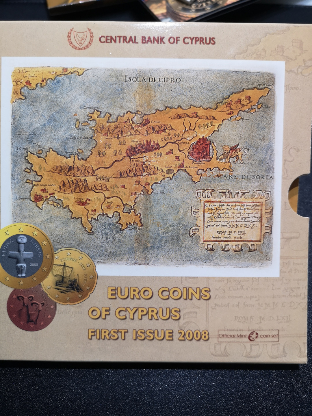 👍2022新年第一拍《外钞收藏家》第一百五十九期拍卖（本期59件） 2008年塞浦路斯 硬币全套 官方包装套币