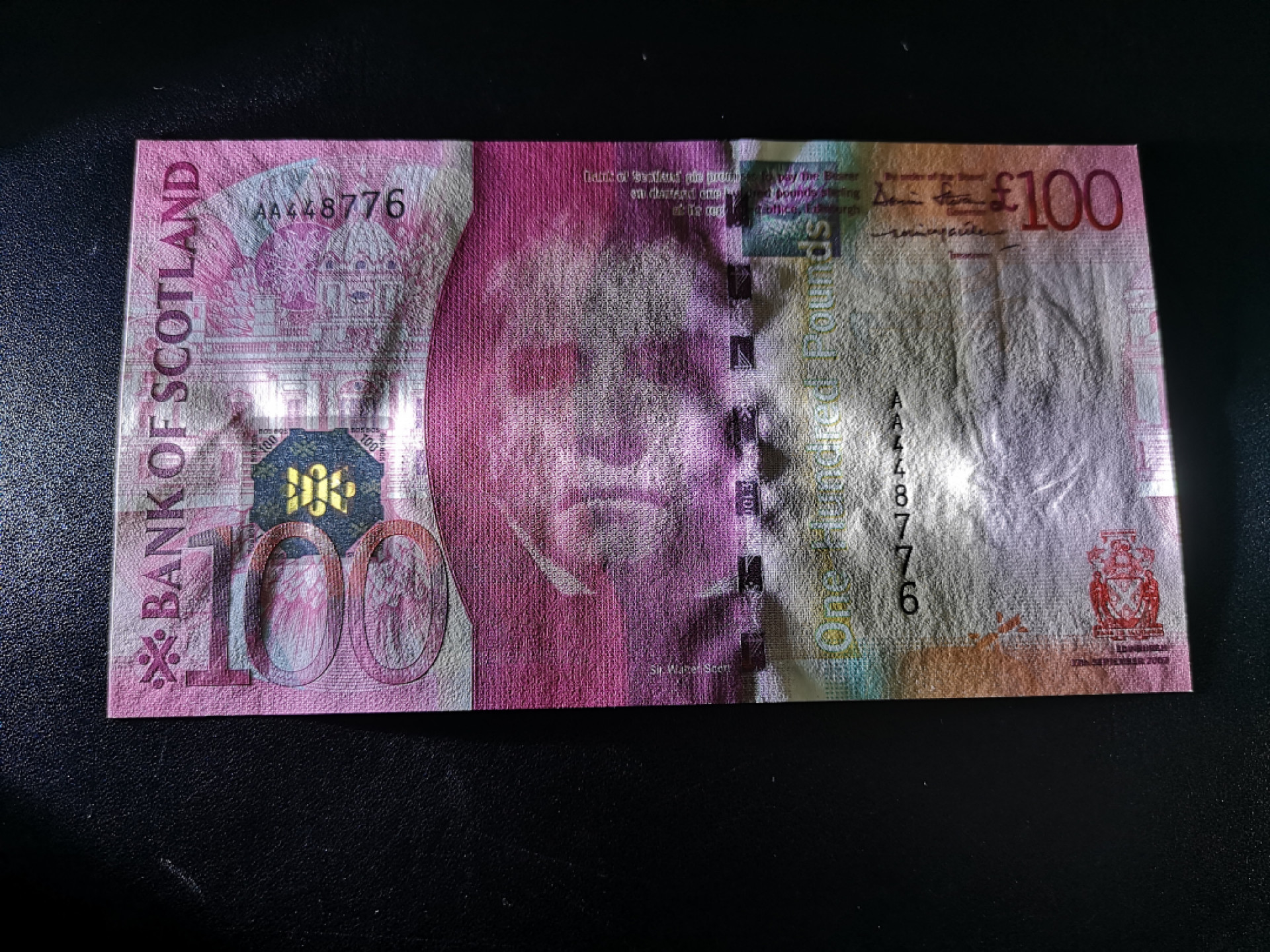 👍2022新年第一拍《外钞收藏家》第一百五十九期拍卖（本期59件） 2007年苏格兰100镑 全新UNC 绝品 无瑕疵