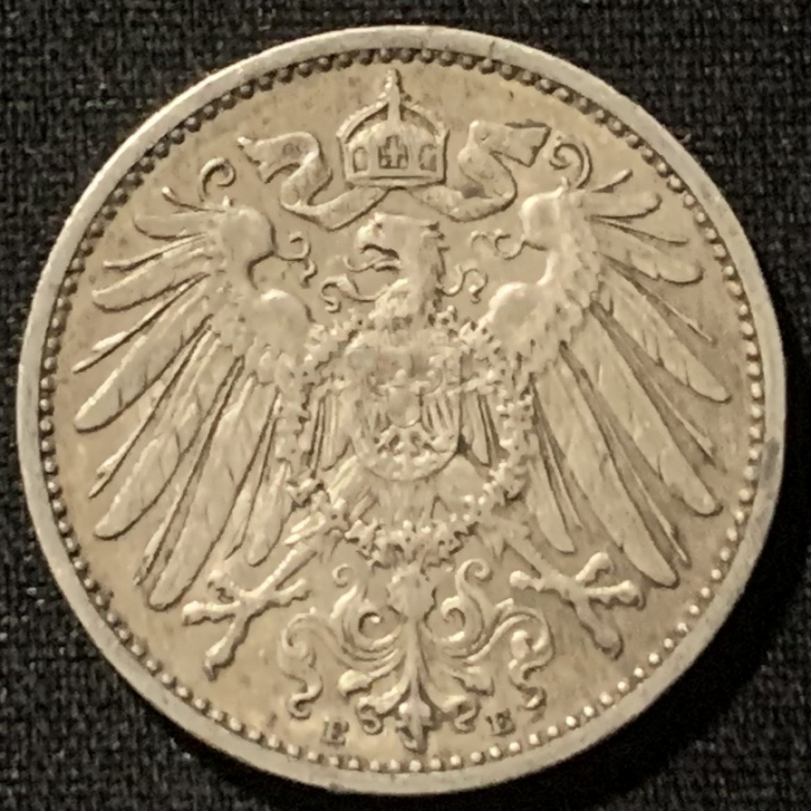 紫瑗钱币——第163期 德国 1910年 第二帝国 长翅 1马克 5.5克 0.9银