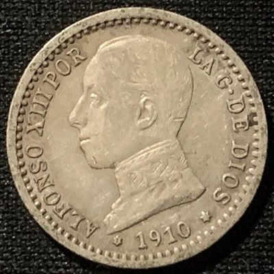 紫瑗钱币——第163期 - 西班牙 1910年 阿方索十三世 50分 2.5克 0.835银