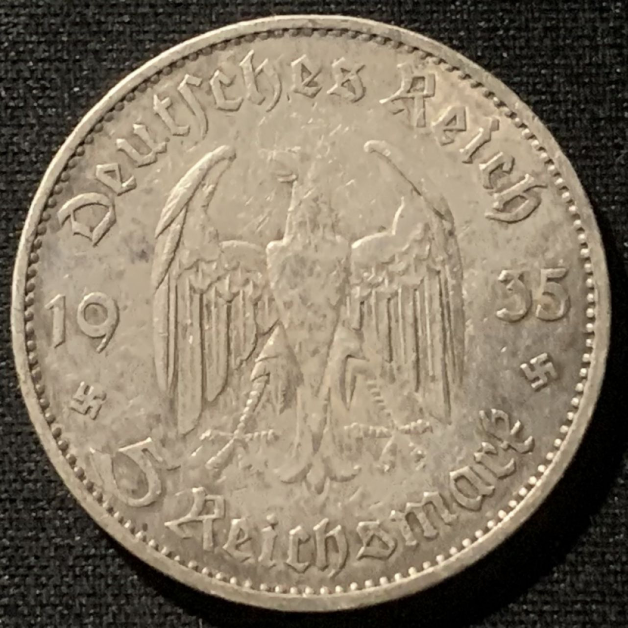 紫瑗钱币——第163期 德国 1935年 F版 波茨坦教堂 5马克 13.9克 0.9银