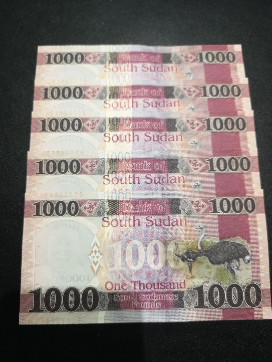 👍2022新年第一拍《外钞收藏家》第一百五十九期拍卖（本期59件） 2020年南苏丹1000 五连号号 全新UNC