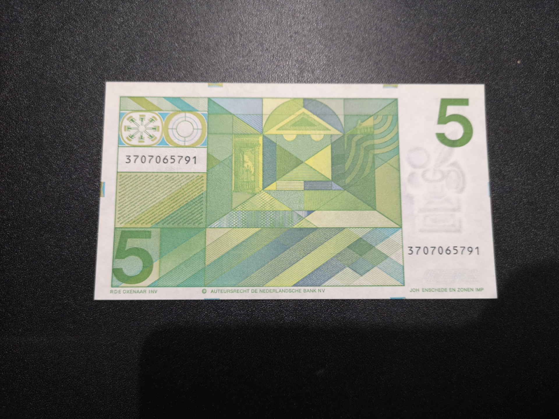 👍2022新年第一拍《外钞收藏家》第一百五十九期拍卖（本期59件） 1973年荷兰人像版5盾 AU品相