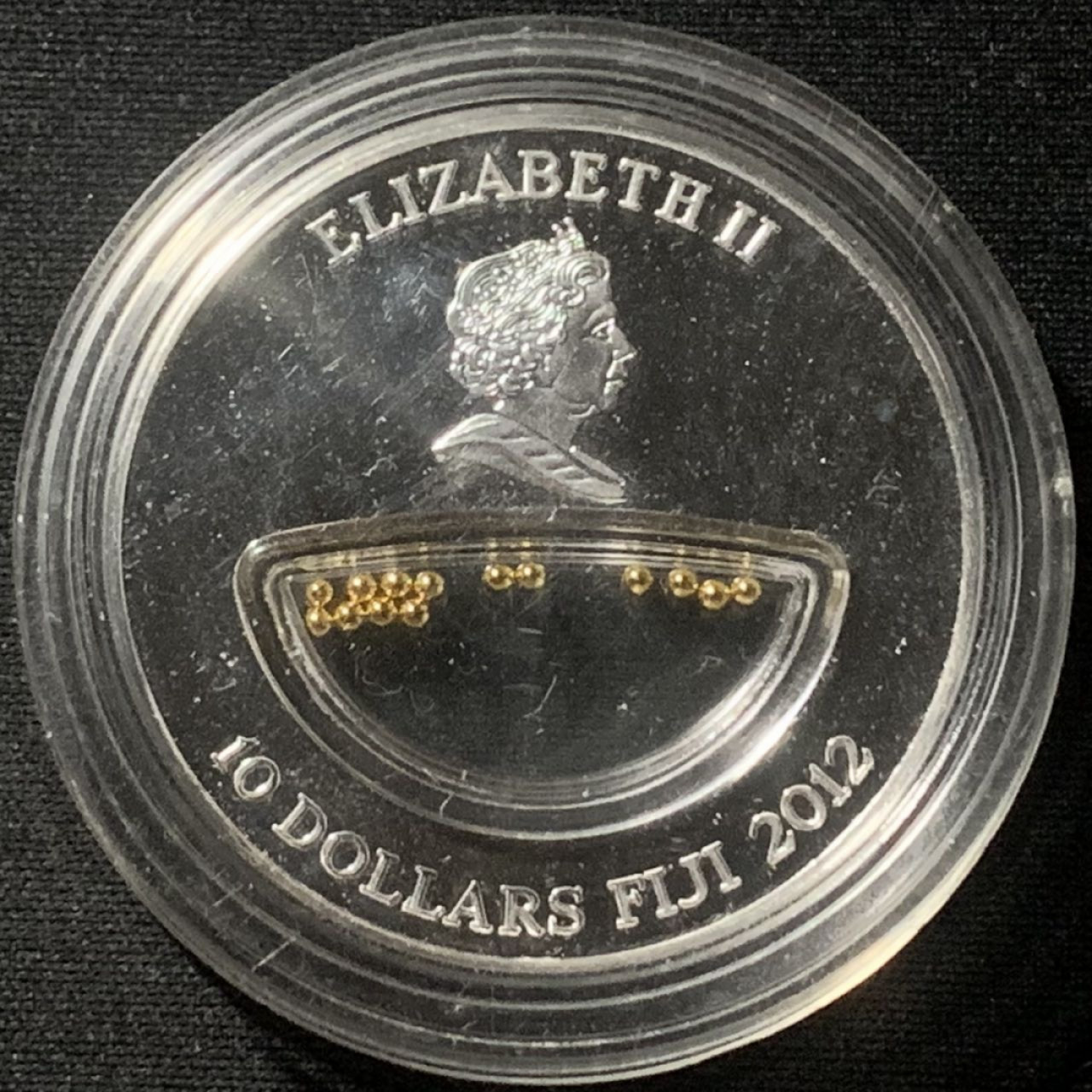 紫瑗钱币——第163期 斐济 2002年 大自然之宝—南非黄金 10元 28.28克 0.925银 