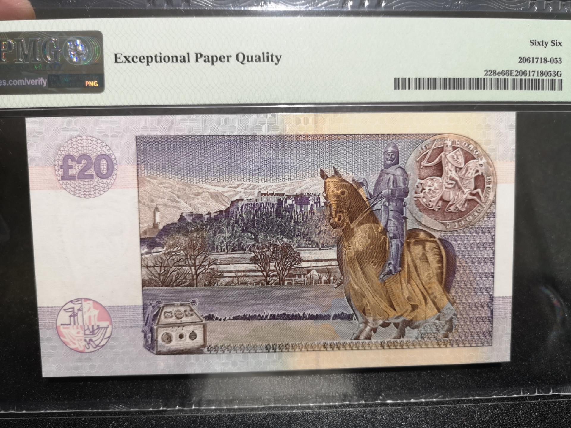 👍2022新年第一拍《外钞收藏家》第一百五十九期拍卖（本期59件） 2003年苏格兰20镑 PMG66 亚军分