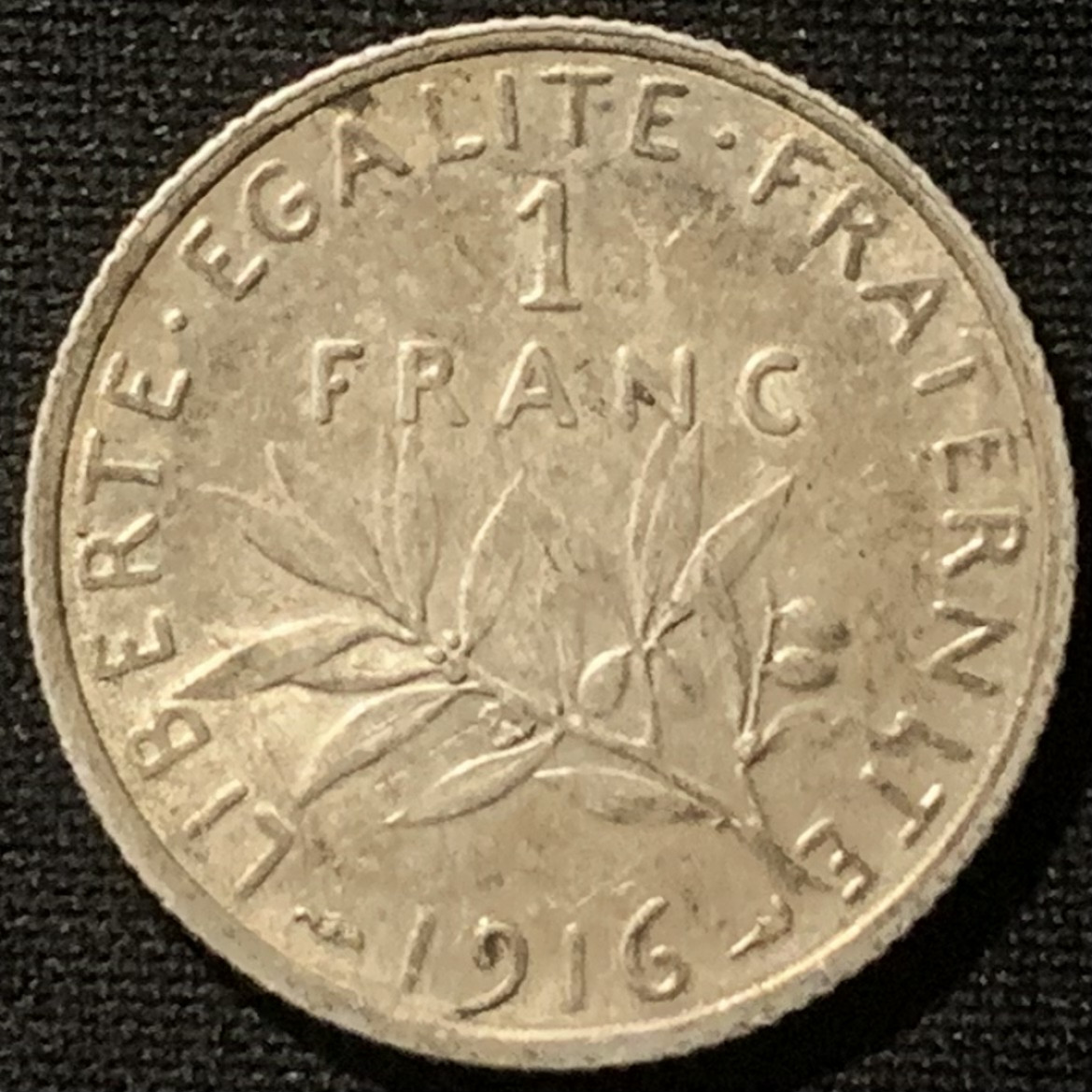 紫瑗钱币——第163期 法国 1916年 播种女神 1法郎 5克 0.835银