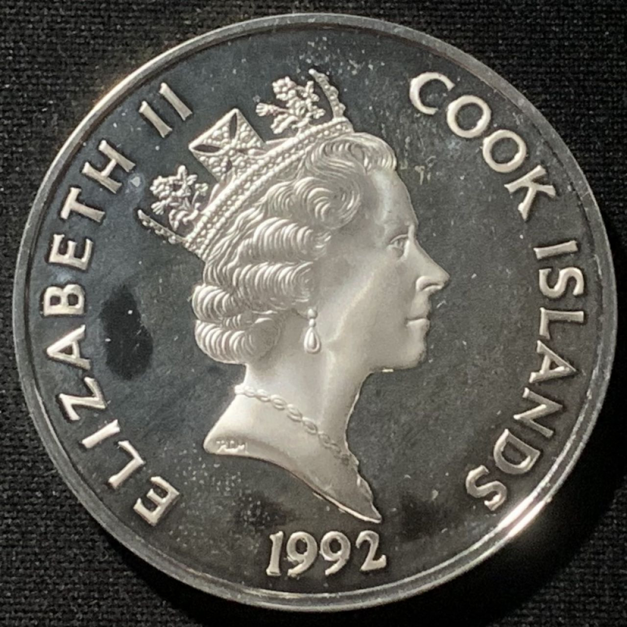 紫瑗钱币——第163期 库克群岛 1992年 发现美洲500周年 佩德罗·德门多萨 50元 31.35克 0.925银 精制