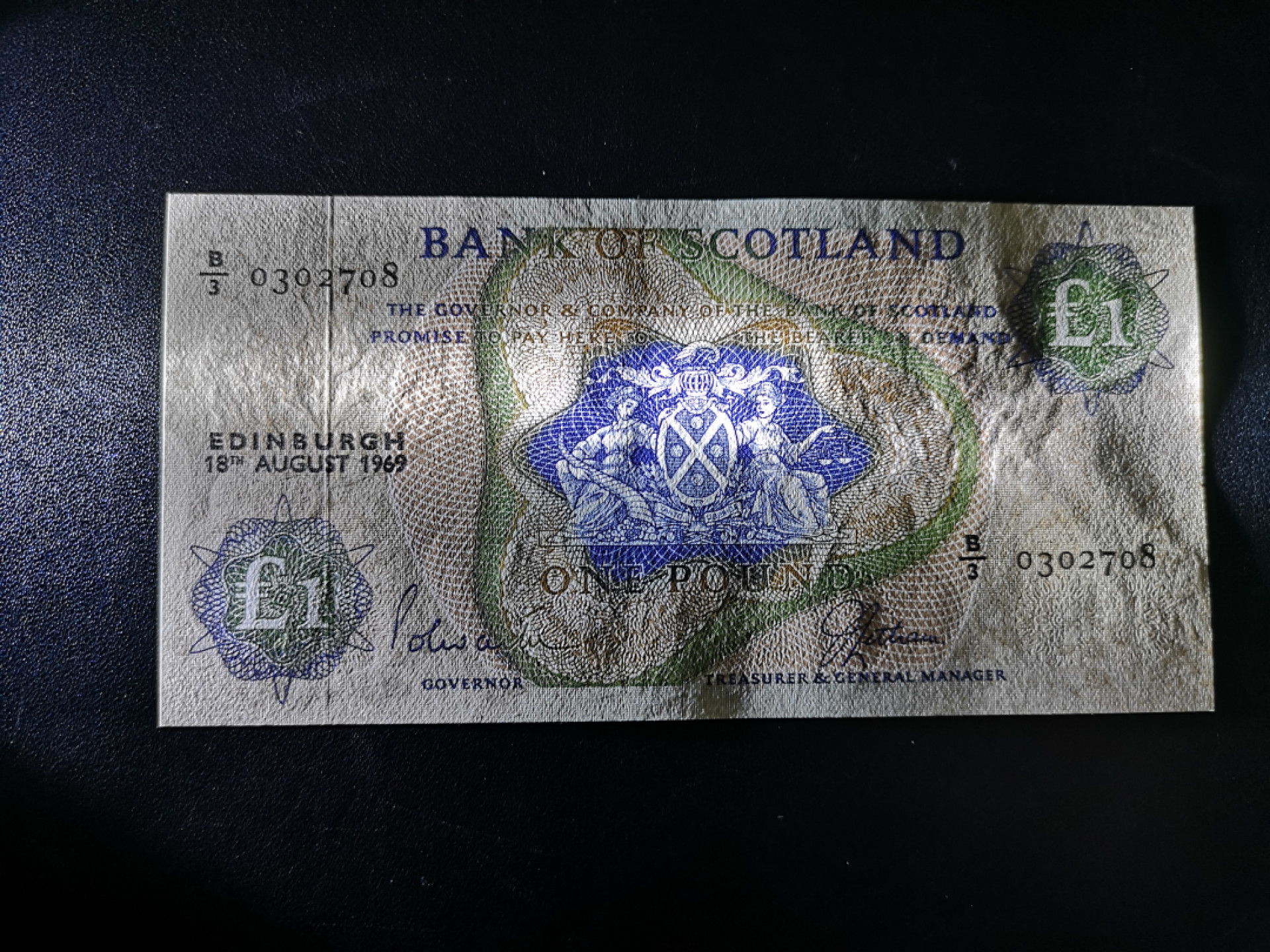 👍2022新年第一拍《外钞收藏家》第一百五十九期拍卖（本期59件） 1969年苏格兰1镑 全新UNC