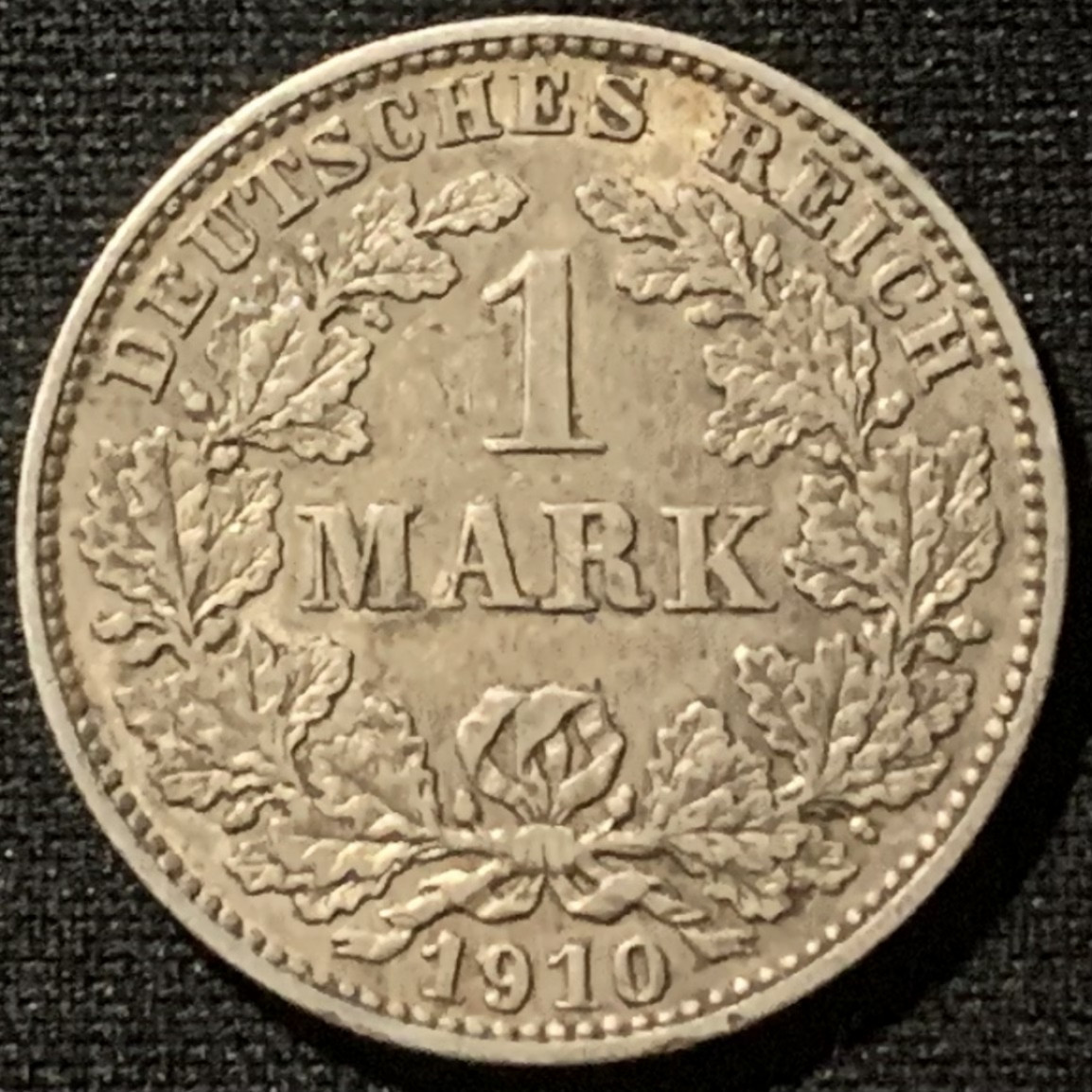 紫瑗钱币——第163期 德国 1910年 第二帝国 长翅 1马克 5.5克 0.9银