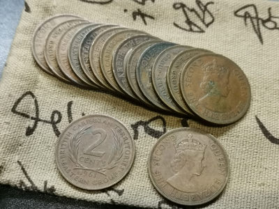 年末双连拍•皇冠收藏 告别2021迎接2022精品拍卖  - 15枚一起拍 英属东加勒比 2分铜币 品相不错