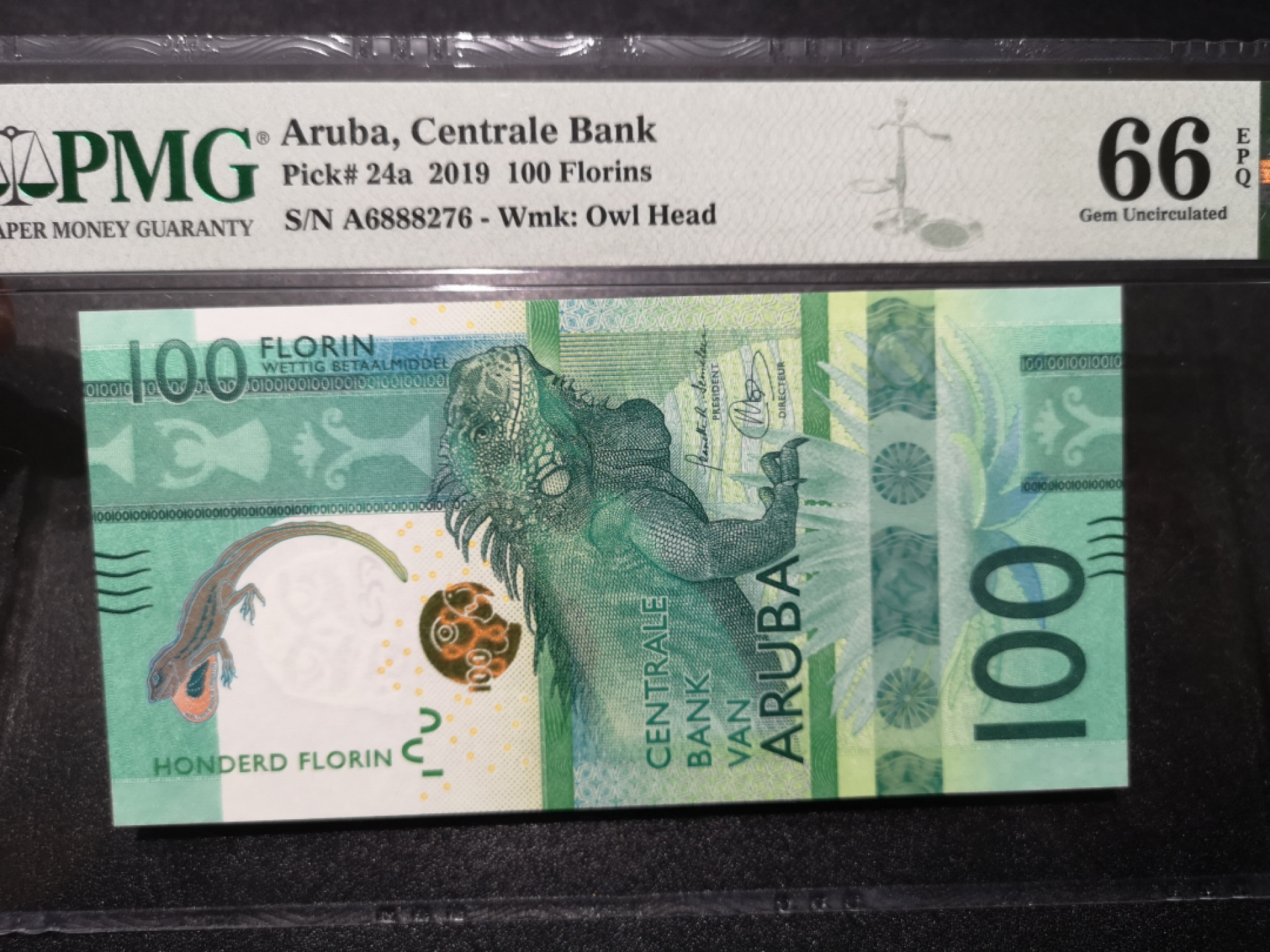 👍2022新年第一拍《外钞收藏家》第一百五十九期拍卖（本期59件） 2019年阿鲁巴100 PMG66