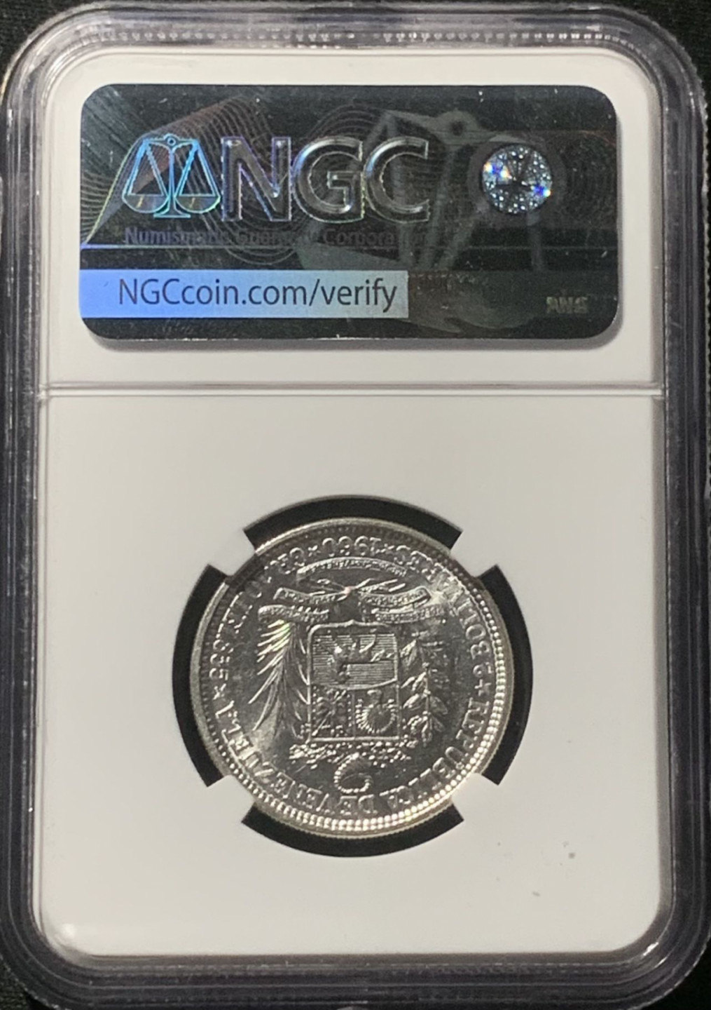 紫瑗钱币——第163期 委内瑞拉 1960年 2玻利瓦尔 银币 NGC MS63