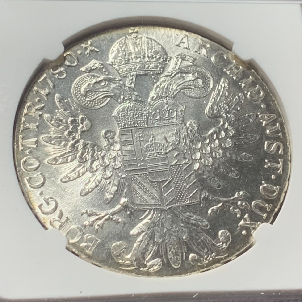 紫瑗钱币——第163期 奥匈帝国 1780年 特蕾莎·玛格丽特 1泰勒 银币 NGC MS65 黄金包浆