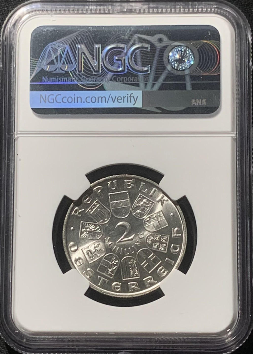 紫瑗钱币——第163期 奥地利 1933年伊格纳兹·塞佩尔 2先令 银币 NGC MS63