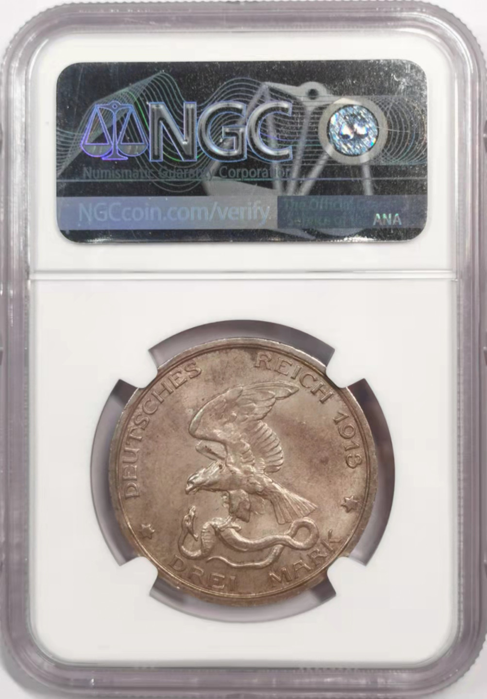 凡希社世界钱币微拍第一百八十四期 1913击败拿破仑3马克NGC-MS62