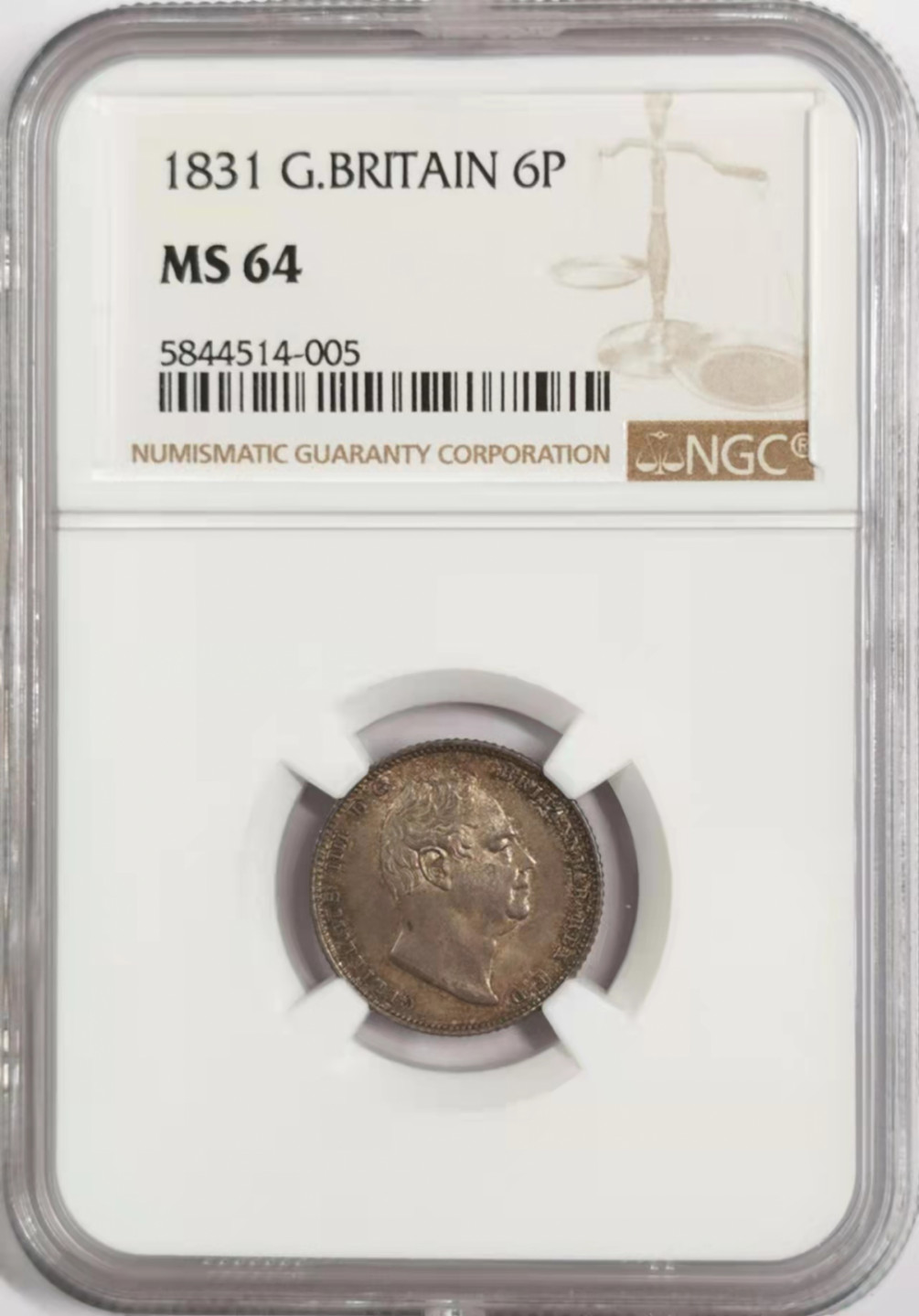 凡希社世界钱币微拍第一百八十四期 1831英国威廉四世6便士NGC-MS64