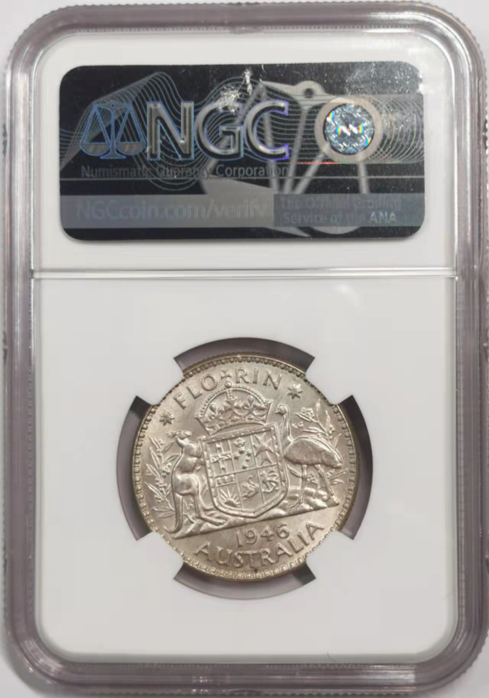 凡希社世界钱币微拍第一百八十四期 1946澳大利亚2先令银币NGC-MS64