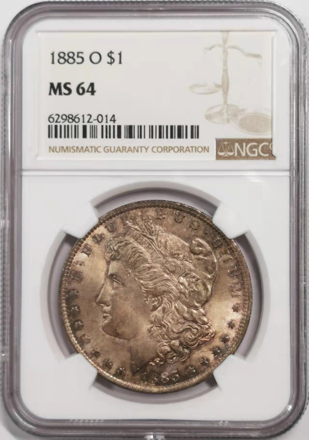 凡希社世界钱币微拍第一百八十四期 1885O美国摩根壹元NGC-MS64金色包浆原味品！